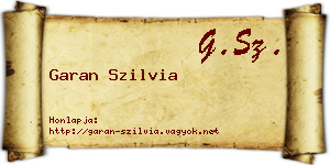 Garan Szilvia névjegykártya
